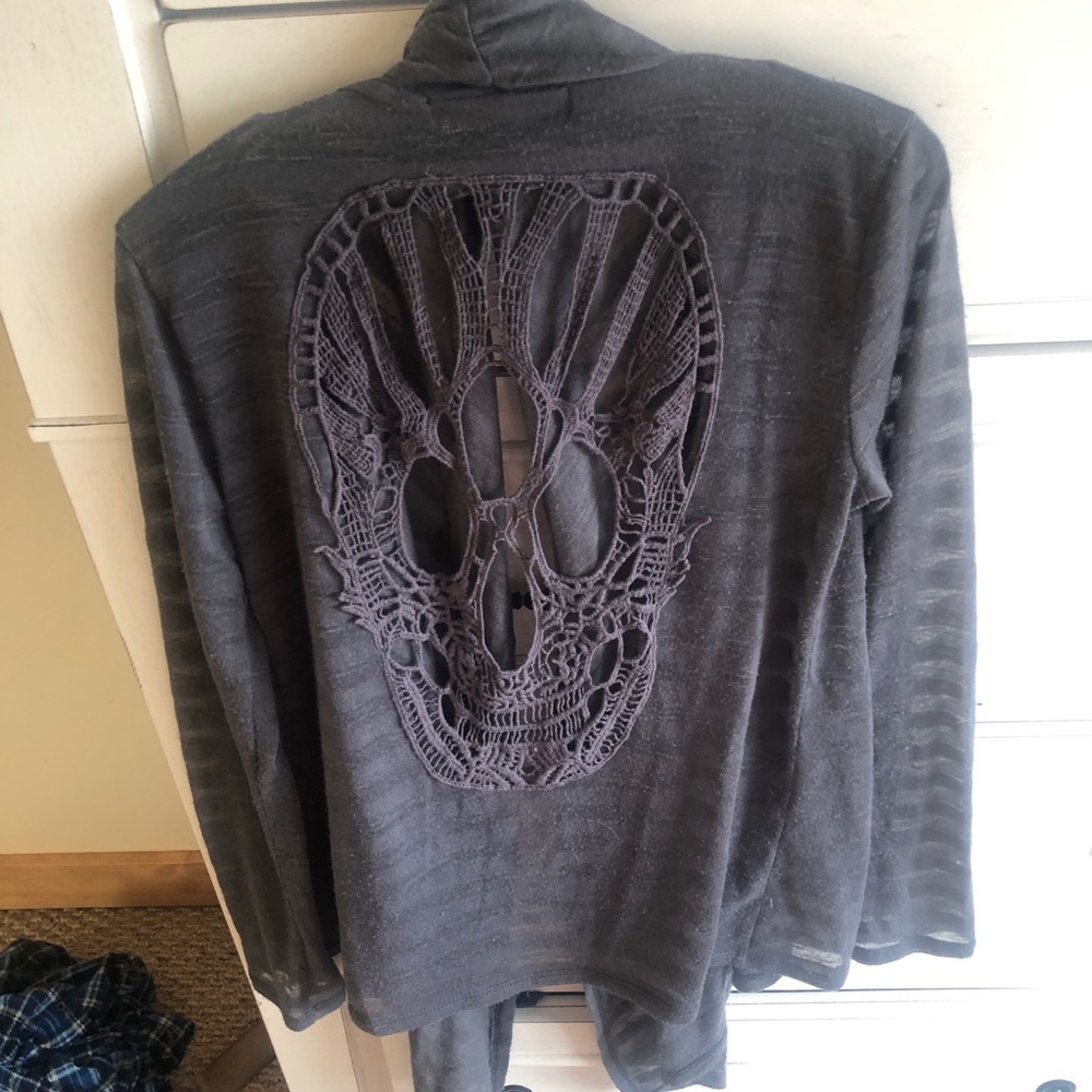 Skull laced cardigan